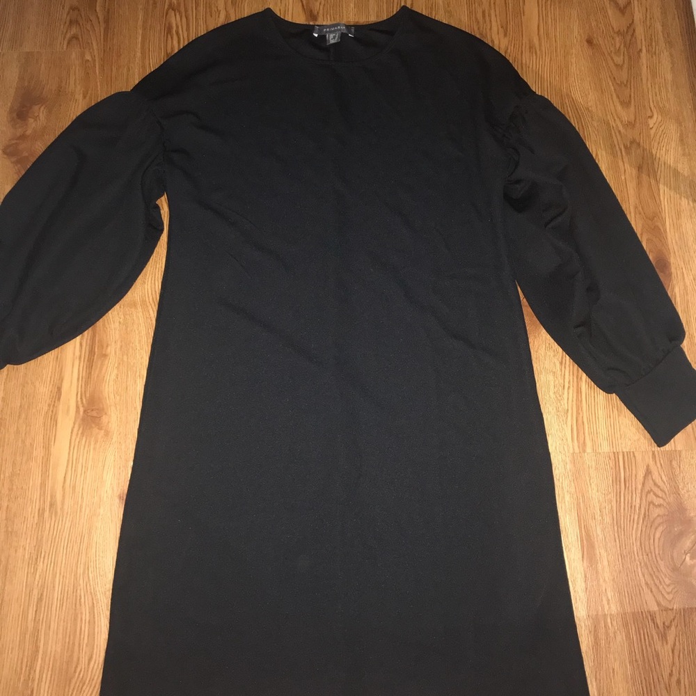 Black Balloon Sleeve Dress